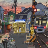 Tàu điện trong cuộc sống đời thường ở Nhật qua tranh vẽ